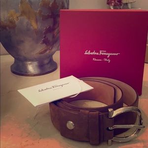 Salvatore Ferragamo Men’s Suede Belt